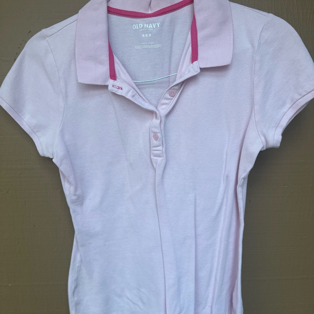 Old Navy Light Pink Button-Up Polo